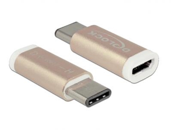 Picture of Delock Adapter USB Type-C™ 2.0 male (host) - USB 2.0 Micro-B female (device) coppery