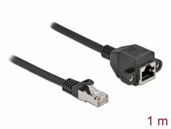 Изображение Delock Network Extension Cable S/FTP RJ45 plug to RJ45 jack Cat.6A 1 m black