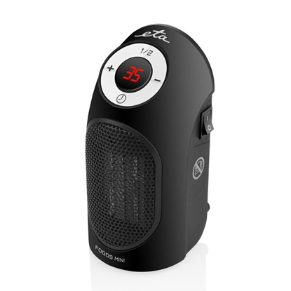 Attēls no ETA | Heater | ETA162390000 Fogos mini | Fan heater | 400 W | Suitable for rooms up to 8 m² | Black | N/A