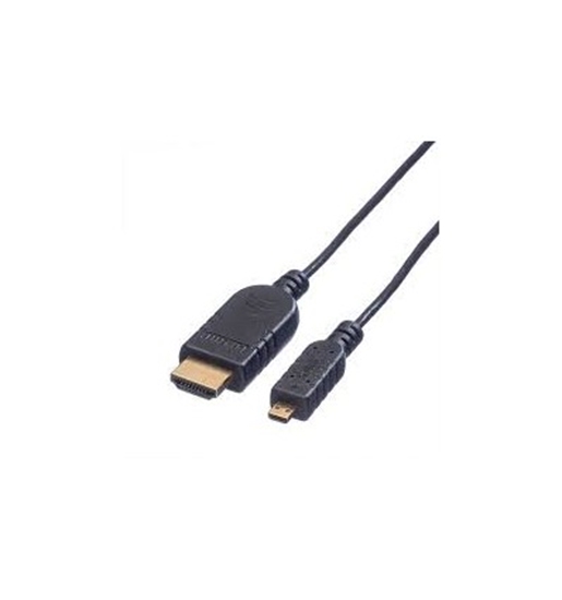 Изображение HDMI HS kabelis slim ar tīklu., HDMI M - microHDMI M, 1.2m, Roline