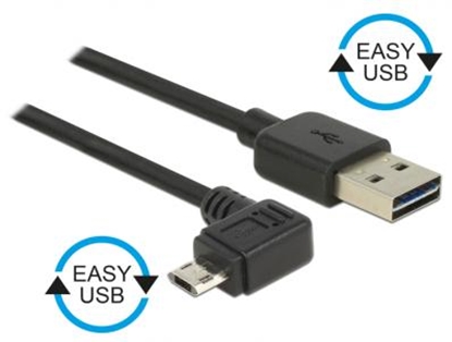 Изображение Kabel EASY USB 2.0-A  EASY Micro-B linksrechts gewinkelt SteckerStecker 2m Delock