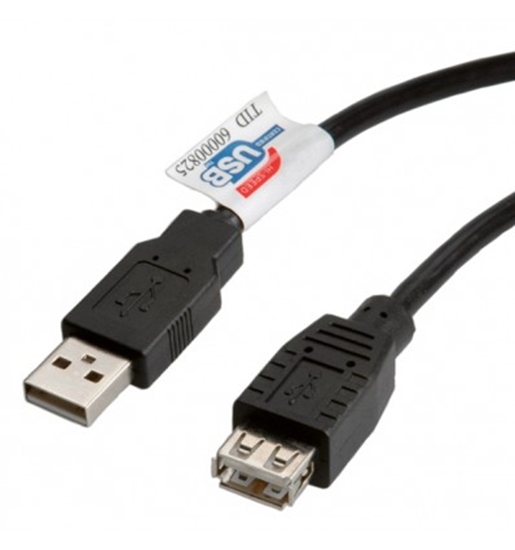 Изображение ROLINE USB 2.0 Cable, Type A-A, M/F 1.8 m