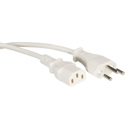 Изображение VALUE Power Cable, Straight IEC, white, 1.8m, CH, 1.8 m