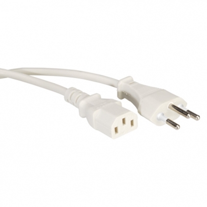 Attēls no VALUE Power Cable, Straight IEC, white, 1.8m, CH, 1.8 m