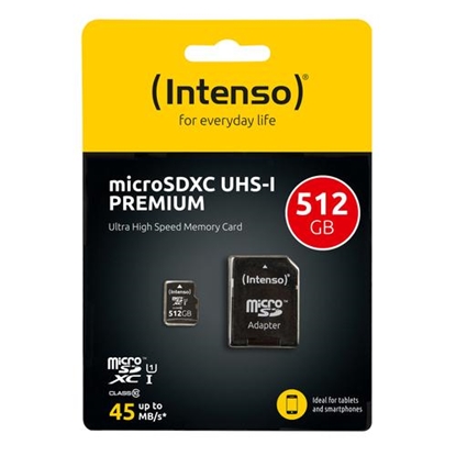 Attēls no Intenso microSDXC Cards    512GB Class 10 UHS-I Premium