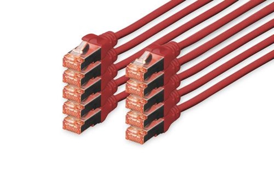 Picture of Digitus Patchcord CAT6, S-FTP, 3m, czerwony, 10 sztuk (DK-1644-030-R-10)