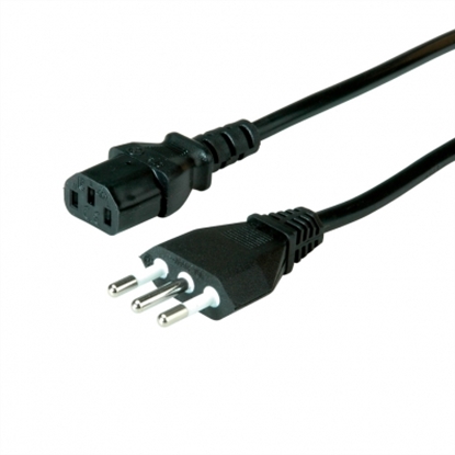 Изображение VALUE Power Cable, straight IEC Conncector, Italy Version, black, 1.8 m