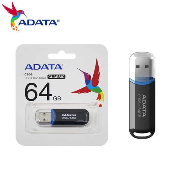 Picture of MEMORY DRIVE FLASH USB2 64GB/BLACK AC906-64G-RBK A-DATA