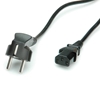 Picture of ROLINE Power Cable, straight IEC Connector, black, 1.8 m