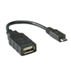 Picture of ROLINE USB 2.0 Cable, USB Type A F - Micro USB B M, OTG 0.15 m