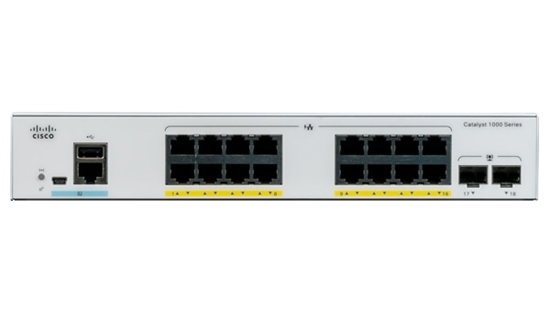 Picture of Cisco Catalyst C1000-16P-E-2G-L network switch Managed L2 Gigabit Ethernet (10/100/1000) Power over Ethernet (PoE) Grey