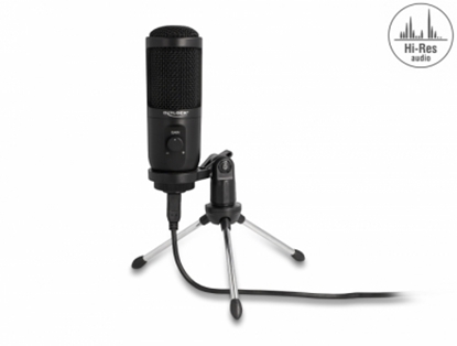 Изображение Delock USB Condenser Microphone with Stand 24 Bit / 192 kHz for PC and Laptop