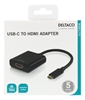 Изображение Adapter AV Deltaco Adapteriai DELTACO USB-C į HDMI, 4096x2160 30Hz, juodas / USBC-HDMI8