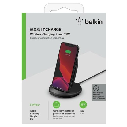 Attēls no Belkin BOOST Charge Wireless Charging Stand 15W sw.WIB002vfBK