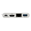 Picture of Tripp Lite U444-06N-H4GU-C USB-C Multiport Adapter - 4K HDMI, USB-A Port, GbE, 60W PD Charging, HDCP, White