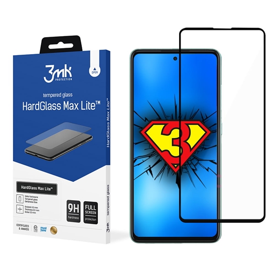 Изображение 3MK Szkło hartowane 3mk HardGlass Max Lite do Samsung Galaxy A52/ A52 5G Black