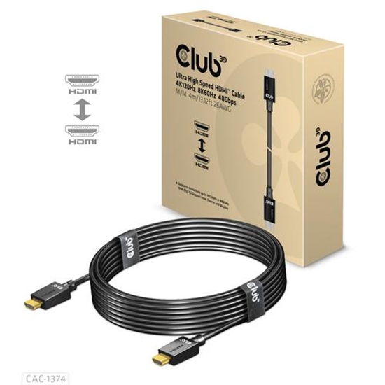 Изображение CLUB3D Ultra High Speed HDMI™ 4K120Hz, 8K60Hz Cable 48Gbps M/M 4 m/13.12ft 26AWG