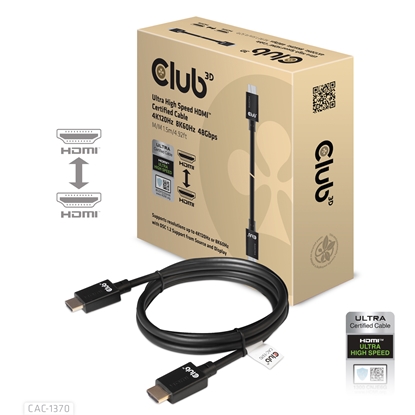 Picture of CLUB3D Ultra High Speed HDMI 4K120Hz, 8K60Hz Certified Cable 48Gbps M/M 1.5 m/4.92 ft