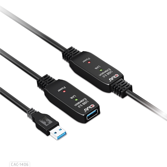 Изображение CLUB3D USB 3.2 Gen1 Active Repeater Cable 15m/ 49.2 ft M/F 28AWG