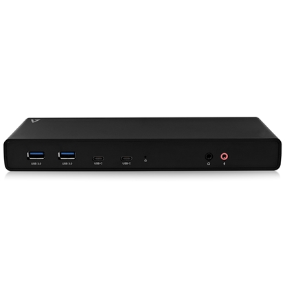 Picture of V7 Universal USB-C w/ Power Delivery, Dual Monitor 4K, HDMI Displayport, Displaylink Docking Station up to 65W