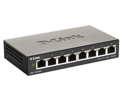 Attēls no D-Link DGS-1100-08V2 network switch Managed L2 Gigabit Ethernet (10/100/1000) Black