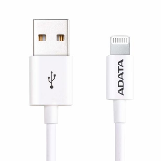 Изображение Kabel USB ADATA USB-A - Lightning 1 m Biały (AMFIPL-1M-CWH)