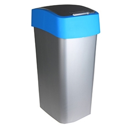 Picture of Atkritumu tvertne Curver Flip Bin 45L sudraba/zils