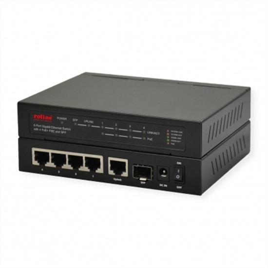 Picture of ROLINE Gigabit Ethernet Switch, 6x (5xGbE + 1x Gbic(SFP),  4x PoE+)