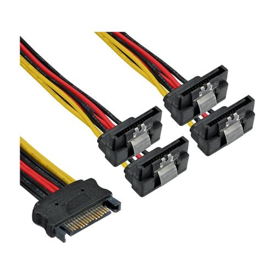 Picture of InLine SATA 15-pin - SATA 15-pin x4, 0.15m, Wielokolorowy (29683V)