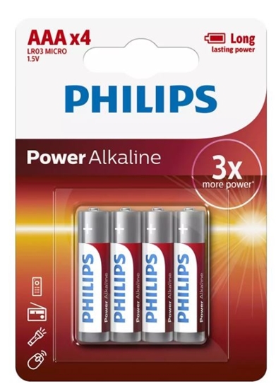 Изображение Baterie Power Alkaline AAA 4 szt. blister