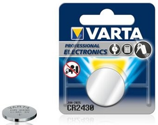 Изображение CR2430 Varta baterija litija 3V tablete Ø24x3mm 280mAh bez iepakojuma