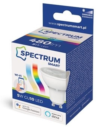 Изображение Spectrum LED Spuldze, GU10, WIFI 2.4GHZ, 5W, 480LM, Dimmējama, RGB, 2700K-6900K, 220-240V