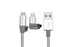 Изображение Verbatim 48869 USB cable 1 m USB A Micro-USB B/Lightning Aluminium, Grey