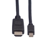 Picture of ROLINE Mini DisplayPort Cable, Mini DP-HDTV, M/M, black, 4.5 m