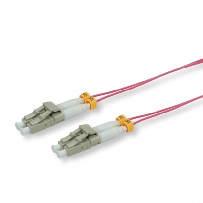 Attēls no ROLINE FO SLIM Jumper Cable 50/125µm OM4, LSOH, LC/LC, OD 1.2mm, violet, 7 m