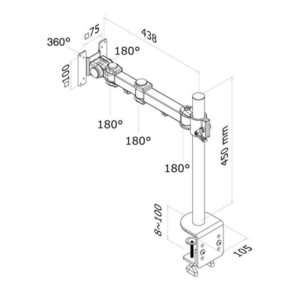 Изображение Neomounts monitor arm desk mount