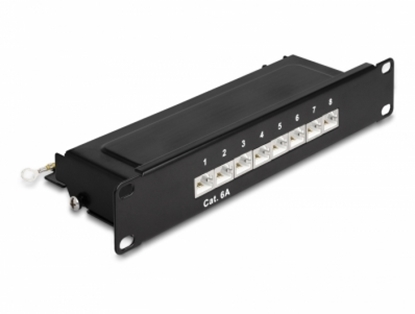 Attēls no Delock 10″ Patch Panel 8 port Cat.6A 1U black