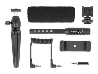 Attēls no Delock Vlog Shotgun Microphone Set for Smartphones and DSLR Cameras