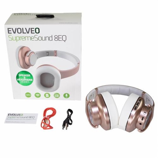 Picture of Evolveo SupremeSound SD8EQRG headphones/headset Wireless Head-band Music Micro-USB Bluetooth Pink