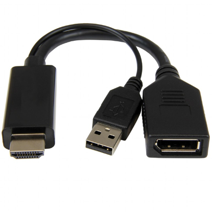 Attēls no Cablexpert | Active 4K HDMI to DisplayPort Adapter | A-HDMIM-DPF-01 | Black | DisplayPort Female | HDMI Male (Type A) | 0.1 m