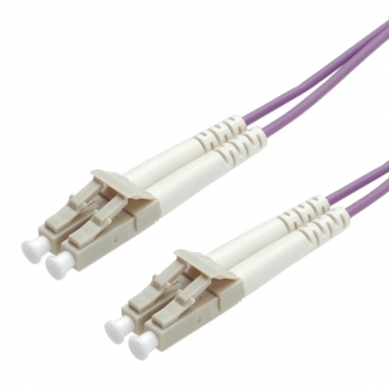 Picture of VALUE Fibre Optic Jumper Cable, 50/125 µm, LC/LC, OM4, violet, 0.5 m