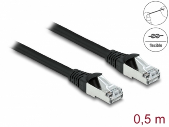 Picture of Delock RJ45 Network Cable Cat.6A S/FTP PUR Outdoor 0.5 m black