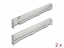 Attēls no Delock 19″ Mounting bracket adjustable length 368 - 600 mm for network cabinet 1U grey 2 pieces