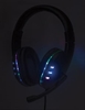 Изображение Manhattan USB-A Gaming Headset with LEDs. Retractable Built-in Microphone, Audio Control, Integrated 1.8m cable, Black and Blue, Three Year Warranty