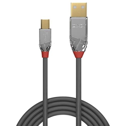 Attēls no Lindy 3m USB 2.0 Type A to Mini-B Cable, Cromo Line