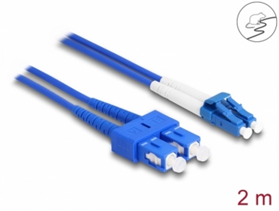 Изображение Delock Fiber Optical Cable with metal armouring LC Duplex to SC Duplex Singlemode OS2 2 m