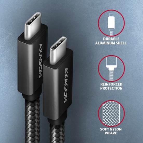 Picture of BUCM32-CM20AB Kabel USB-C - USB-C 3.2 Gen 2, 2m, PD 100W, 5A, 4K HD, ALU, oplot, czarny