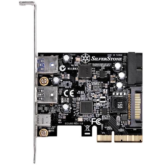 Picture of Kontroler SilverStone PCIe 2.0 x2 - 2x USB 3.0 + 1x USB-C 3.2 Gen 2 (SST-ECU05)