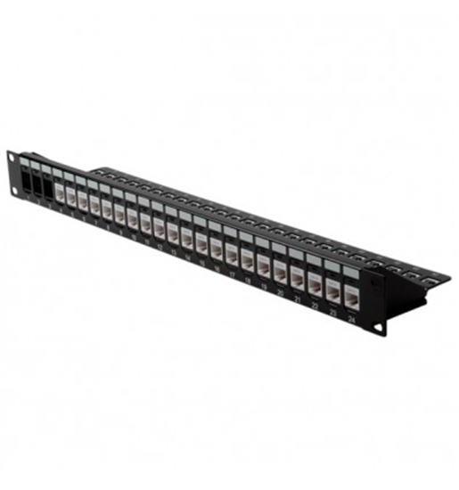 Изображение Keystone 19`` Module frame Cat.5/Cat.6, 24 Ports, blank, unshielded black