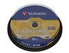 Picture of 1x10 Verbatim DVD+RW 4,7GB 4x Speed, matte silver Cakebox